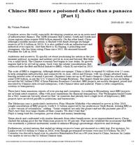 Chinese BRI more a poisoned