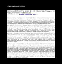 Chinese BRI in the post