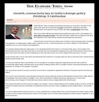  Growth, connectivity key to India's foreign policy thinking: S Jaishankar