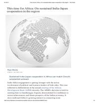  This time for Africa: On sustained India- Japan cooperation in the region